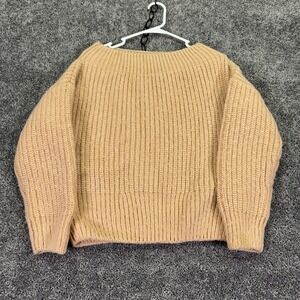 Willow + Root Sweater Womens Medium Pink Orange Knit Boat Neck Cozy Pullover